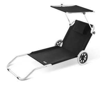 Ligbed Kreta Antraciet alu met wielen (Ligbed - Lounge), Verzenden, Nieuw