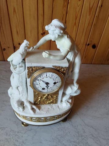 Figurale pendule Jugendstil Messing - 1900-1910 - Franse, Antiek en Kunst, Antiek | Klokken