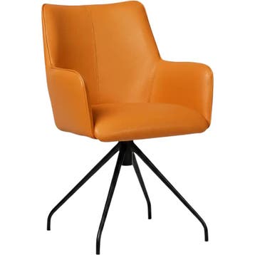 Set van 6 Leren eetkamerstoelen Wave - Toledo Mandarin, Huis en Inrichting, Stoelen, Ophalen of Verzenden, Nieuw, Leer, Vijf, Zes of meer stoelen