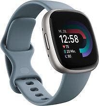 Fitbit Versa 4 40 mm platina met een blauw siliconen, Verzenden, Gebruikt