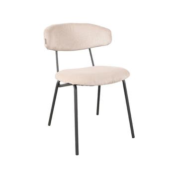 Stoel Zack | Naturel | Ribcord | Zwart Metalen Frame | 2, Verzenden, Nieuw in verpakking