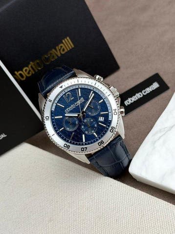 Roberto Cavalli - Chronograph Date Blue - Zonder, Nieuw