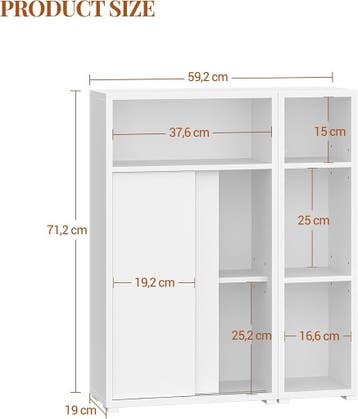 Badkamerkast - Badkamermeubel - Kast met deuren - 19x59x71 c, Huis en Inrichting, Verzenden, Zo goed als nieuw