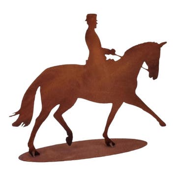 Tuinbeeld dressuur ruiter met paard Sanne 22.5x27.5cm, Tuin en Terras, Verzenden, Nieuw