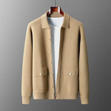 Heren 100% Kasjmier Vest met POLO Kraag - Gebreide Jas voor, Verzenden, Nieuw
