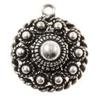 Zeeuwse Knop Hanger 27 mm Antiek Zilver oogje 2 mm (Nikke..., Ophalen of Verzenden, Nieuw, Kraal