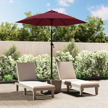 vidaXL Parasol 200x224 cm aluminium bordeauxrood, Verzenden, Nieuw, 2 tot 3 meter