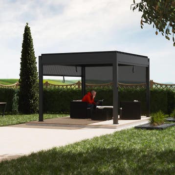 Pergola / Lamellendak - Tahiti - 3x4 m - Antraciet, Tuin en Terras, Overkappingen, Verzenden, Nieuw
