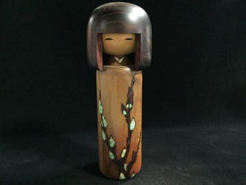 Grote Japanse vintage creatieve Sosaku Kokeshi-beeldje