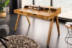 Stevige secretaire MONSOON 120 cm mangohouten bureau - 41165, Ophalen of Verzenden, Nieuw