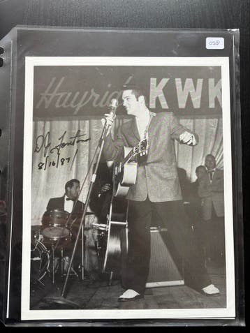 Elvis Presley gerelateerde handtekening D.J. Fontana, Ophalen of Verzenden, Nieuw, Foto of Kaart, Gesigneerd