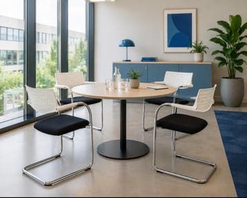 Vitra Visavis vergaderstoel, zwart-wit met chrome, Ophalen of Verzenden, Nieuw, Zwart