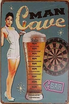 Man cave bier rules reclamebord, Verzamelen, Verzenden, Nieuw