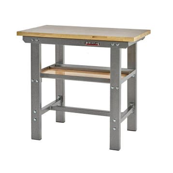 Professionele werkbank 100 cm met hardhouten blad - grijs, Ophalen of Verzenden, Nieuw