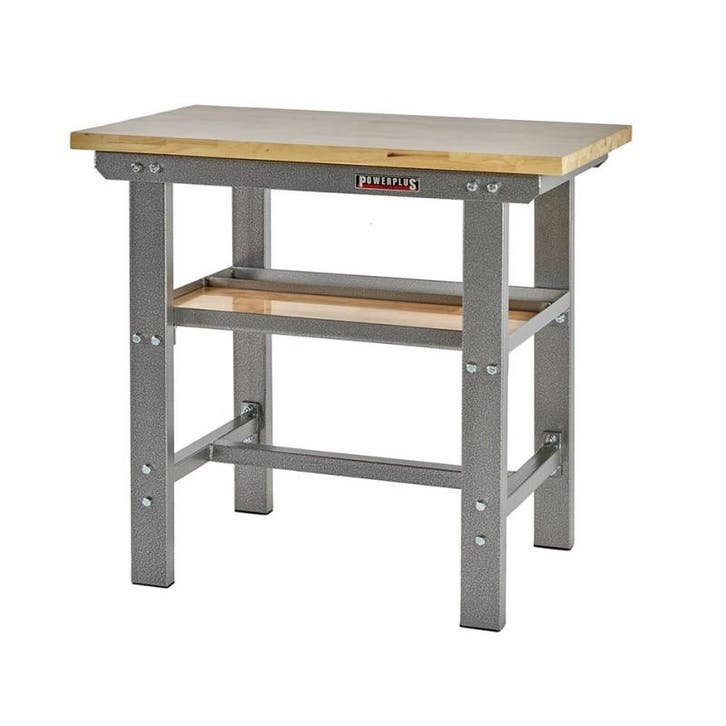 Professionele werkbank 100 cm met hardhouten blad - grijs, Doe-het-zelf en Verbouw, Werkbanken, Ophalen of Verzenden