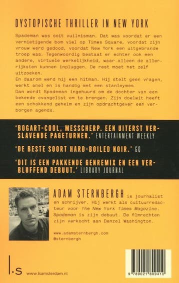 Spademan 9789021809410 Adam Sternbergh, Verzenden, Zo goed als nieuw, Adam Sternbergh