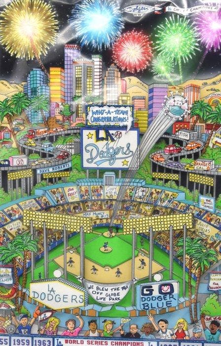 Charles Fazzino (1955) - Go Dodger Blue, Antiek en Kunst, Kunst | Schilderijen | Modern