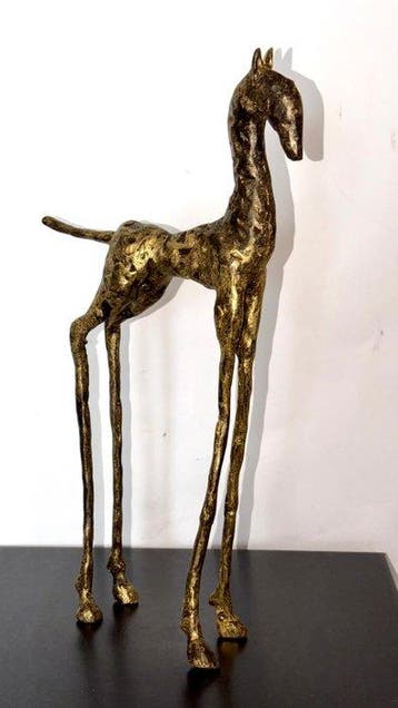 Abdoulaye Derme - sculptuur, Cheval Élancé - 34 cm - Brons