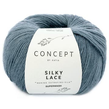 Katia Concept Silky Lace - 169 jeansblauw - Merino/Zijde G, Hobby en Vrije tijd, Breien en Haken, Ophalen of Verzenden, Nieuw