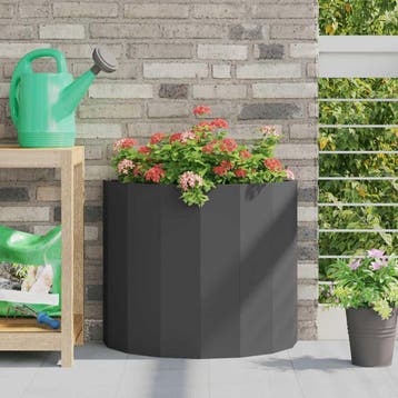 vidaXL Plantenbak Zwart 60 x 30 x 50 cm Staal, Verzenden, Minder dan 60 cm, Nieuw, Metaal
