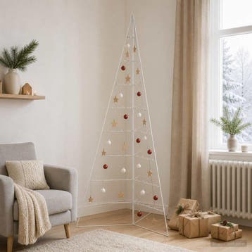 vidaXL Metalen kerstboom KUOPIO 210 cm Staal Wit, Verzenden, Nieuw