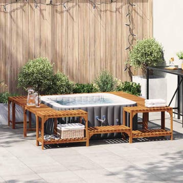 vidaXL Hot Tub Omgeving Massief Acaciahout Bruin, Verzenden, Nieuw