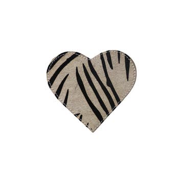 onderzetter koehuid hart zebra 14cm*, Verzenden, Nieuw