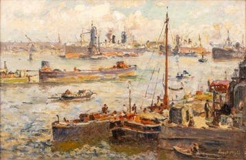 Evert Moll (1878-1955) - De Maashaven in Rotterdam