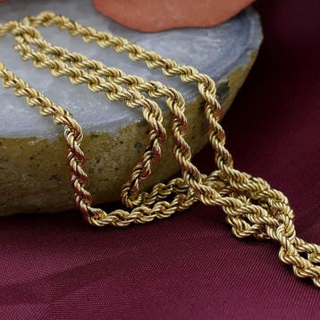 Gouden gedraaide schakelketting, Ophalen of Verzenden, Gebruikt, Goud, Goud