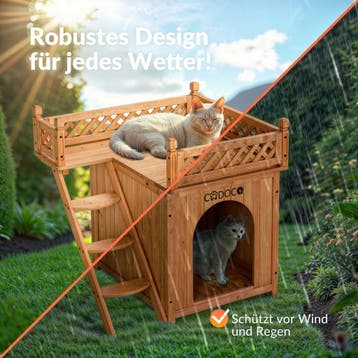Kattenhuis Bruin Hout FSC®-gecertificeerd 53,5x54,5x64,5cm, Verzenden, Nieuw