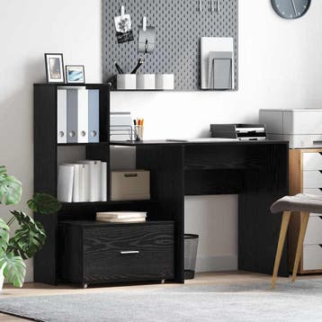 vidaXL Ladenkast 55 x 45 x 31 cm Zwart Eiken, Huis en Inrichting, Kasten | Overige, Verzenden, Nieuw