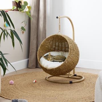 Hangstoel voor katten - naturel / wit - 45 x 60 x 75 cm, Verzenden, Nieuw