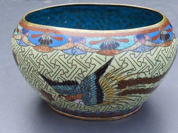 Wierookbrander - Brons - Cloisonné Phoenix Bowl