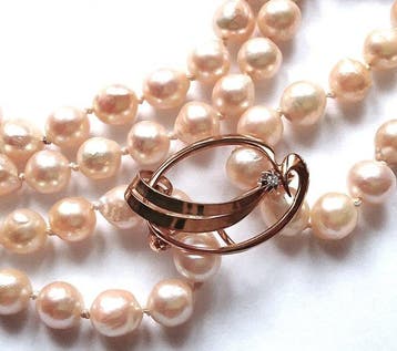 Kralensnoer Akoya parels - 82 cm lang - 333/8 kt geelgoud, Sieraden, Tassen en Uiterlijk