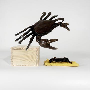 Bronze Crab Okimono - sculptuur Brons - Japan (Zonder