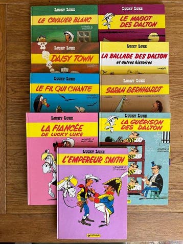 Lucky Luke - 9x C - 9 Album - Eerste druk - 1975/1986, Nieuw