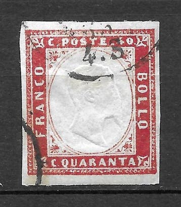 Italiaanse oude staten - Sardinië 1859 - Beeld van Hare, Gestempeld