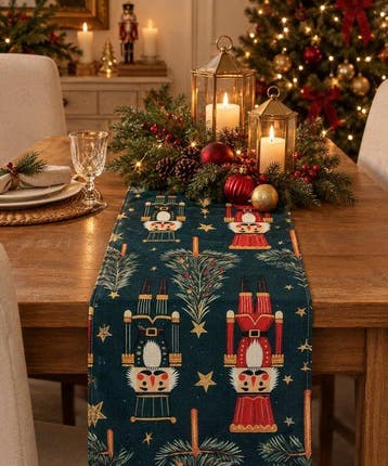 “Aria di Natale” notenkraker - Tafelkleed - 234 cm - 34 cm, Diversen, Nieuw
