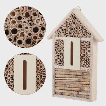 Houten Insectenhotel en Bijenhotel voor Tuin - Decoratief Bu