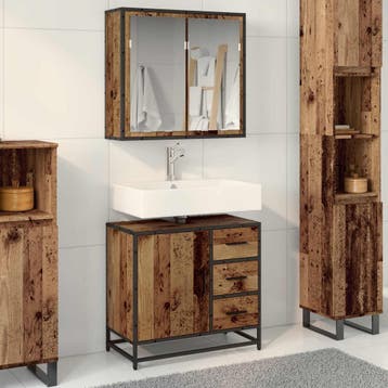 vidaXL Badkamermeubelset 2 st Oud Hout 80 x 33 x 60 cm, Verzenden, Nieuw, Overige typen