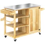 Grillwagen 6-Lagen Serveerwagen Met Werkblad Handdoekenrek,, Verzenden, Nieuw