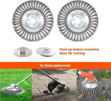 Set van 2 Stuks ! Universele Onkruidborstel - 15 CM -, Tuin en Terras, Onkruidbranders, Nieuw