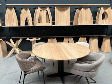 eettafel rond nu tijdelijk €100,- korting, Japandi, 100 tot 150 cm, Rond, Ophalen of Verzenden