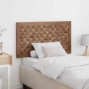 vidaXL Bed Hoofdbord Naturel Massief Teakhout, Huis en Inrichting, Slaapkamer | Bedden, Verzenden, Nieuw, Bruin, Hout