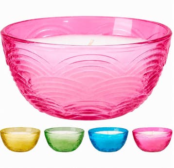 Citronella kaars in glazen kom set van 2 stuks Roze, Verzenden, Nieuw