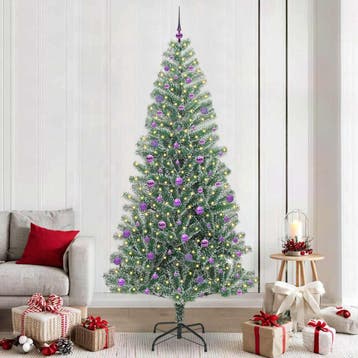 vidaXL Kunstmatige Kerstboom Sneeuw Gevlochten met LED Licht, Verzenden, Nieuw