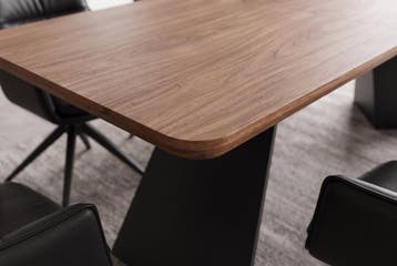 Eettafel PRESTIGE 180-240cm uitschuifbaar walnoot fineer, Ophalen of Verzenden, Nieuw