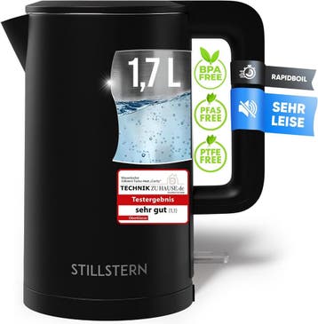 Waterkoker met temperatuurregeling - RVS - 1,7L - 2200W - Zw, Verzenden, Zo goed als nieuw