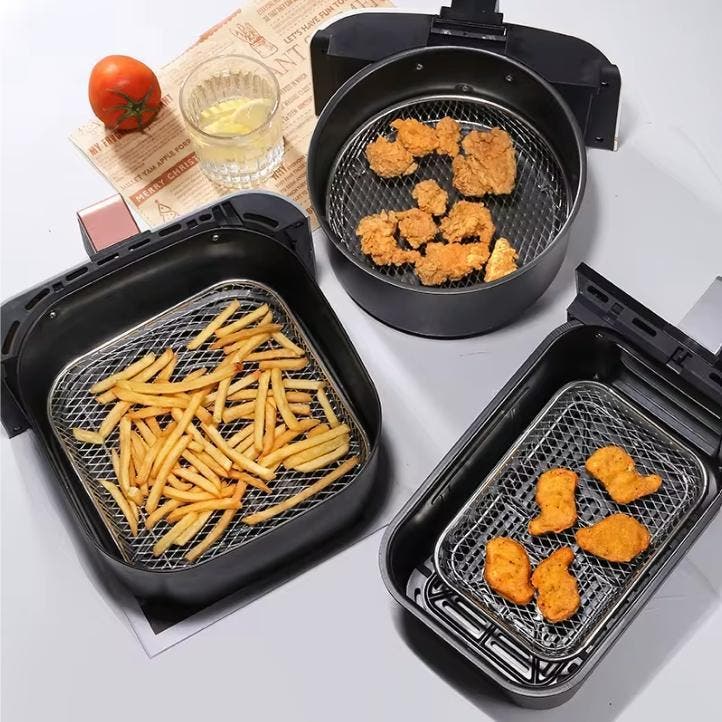 3-Laags Airfryer Rek RVS – Stapelbaar Grillrek Accessoire, Antiek en Kunst, Antiek | Keukenbenodigdheden, Verzenden