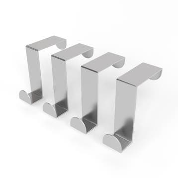 RVS deurhaken voor deuren tot 40 mm, set van 4, zilver, Huis en Inrichting, Nieuw